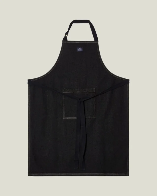 LEXINGTON Schürze aus bio-baumwoll-denim, schwarz