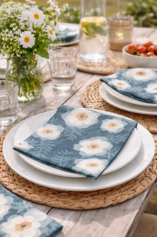 Servietten Blue Flower - 20 Stück