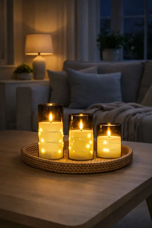 LED-Licht ALMA 3 Stk. mit Fernbedienung