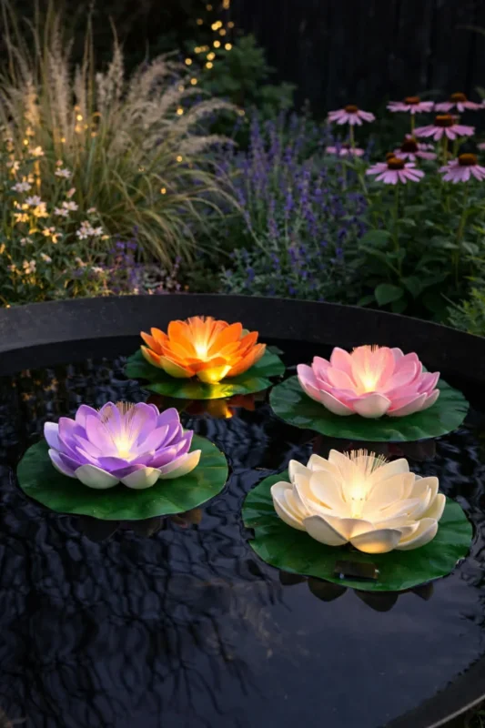 Lotus mit Solar - Verschiedene Farben