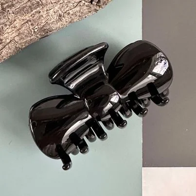 Haarspange Schleife Black Shiny
