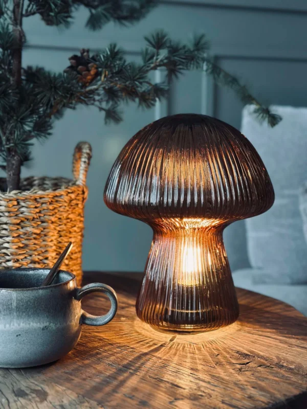 Mushroom mit Rillen 25cm - Braun
