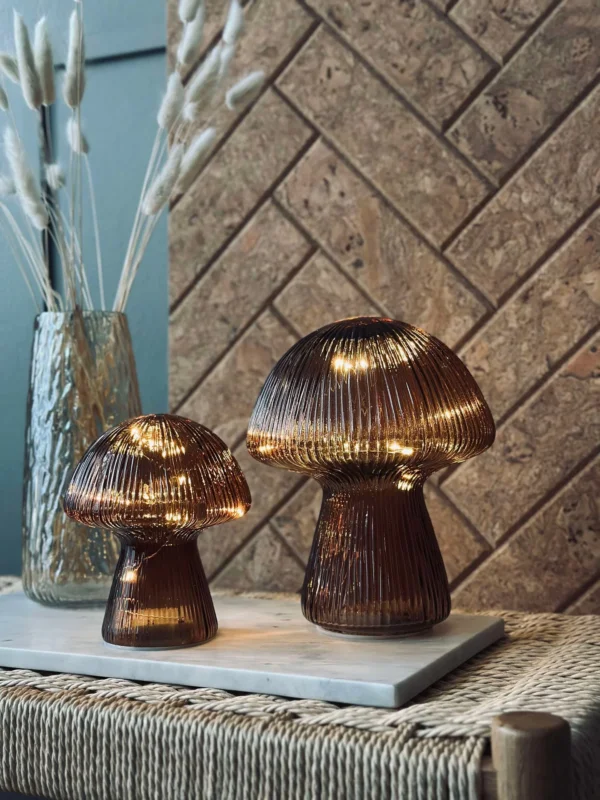 Mushroom mit Rillen 15cm - Brown