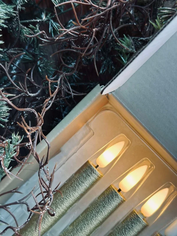 LED Weihnachtsbaumkerzen Gold - Set mit 10 Stück