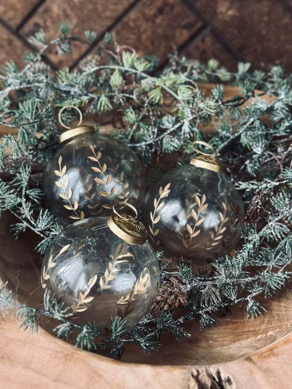 Weihnachtskugeln aus Glas - Set mit 3 Stück