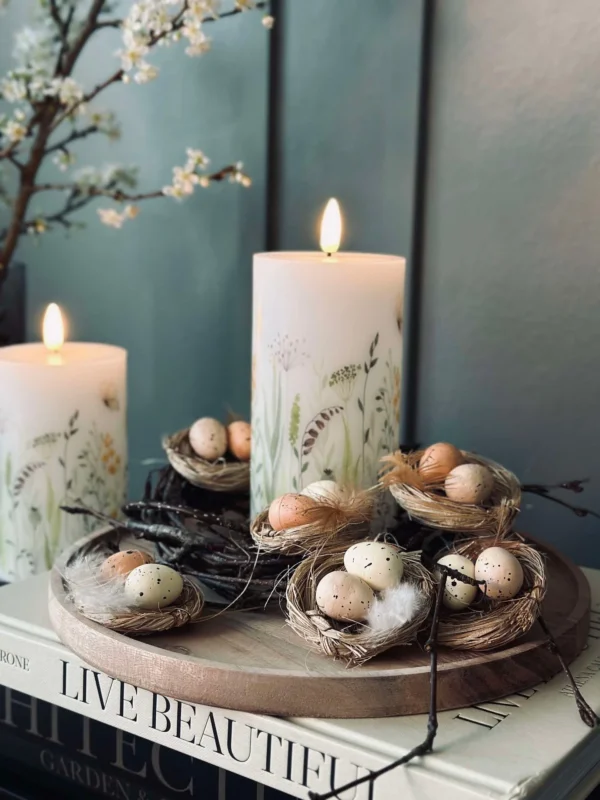 6 Stk. Nester mit Ostereiern - Tischdekoration