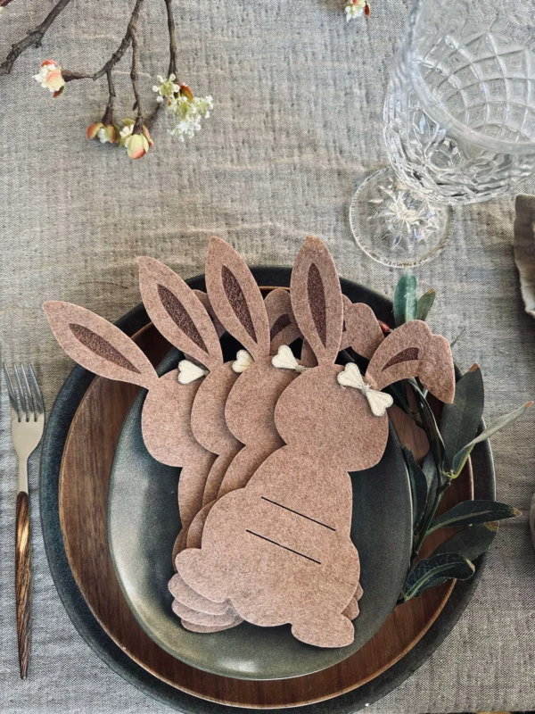 Besteckhalter Hase Braun - Set mit 4 Stk