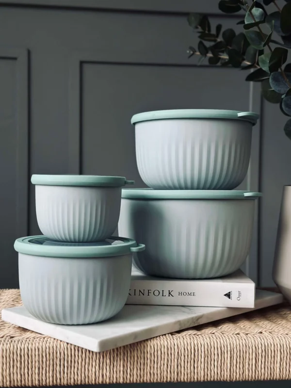 Aufbewahrungsbehälter Dusty green – Set mit 4 Stück