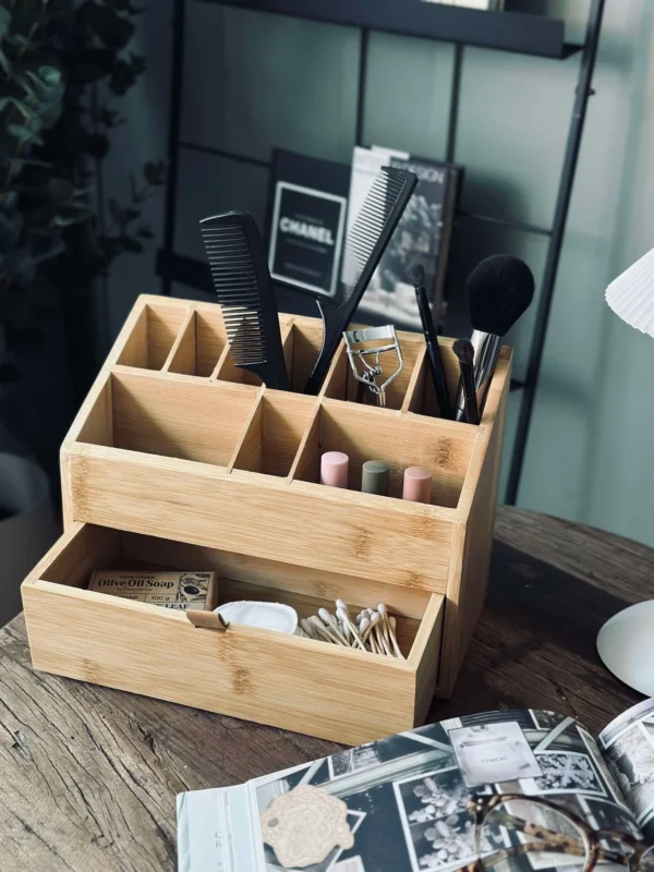 Organizer mit Schublade - Bambus