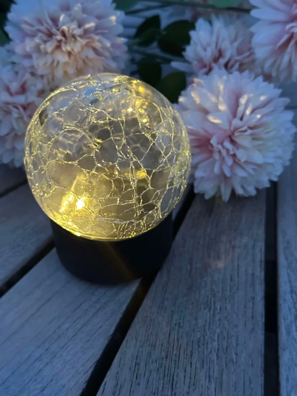 Solar-Glaskugel - Schwarzer Fuß