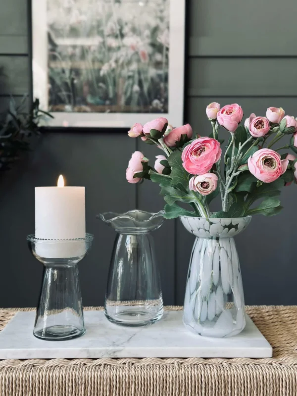 Hyazinthvase mit Blumenrand - Klar