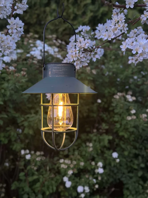 Solar-Lampe mit Aufhängung - Grün / Gold