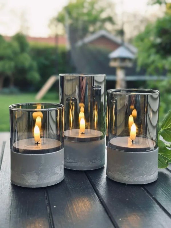 LED GREY Zylinder Set mit 3 Stk - Zugelassen für Innen und Außen