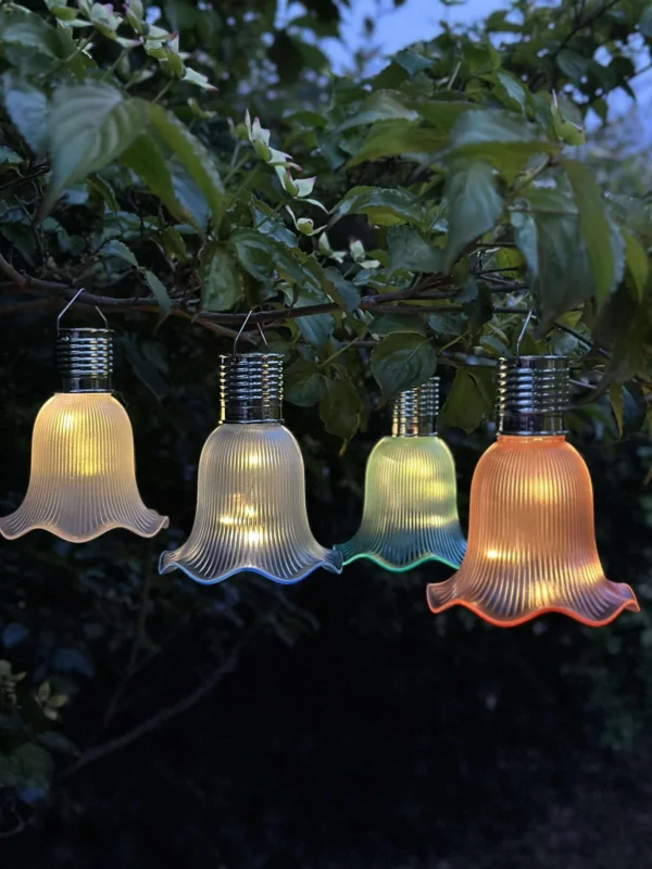 Pendel flower mit Solarmodul - Dunkelblau