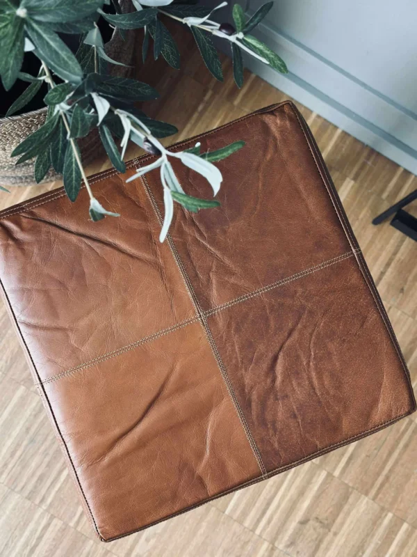 Sitzkissen Tokyo aus Leder - 40x40 Cognac
