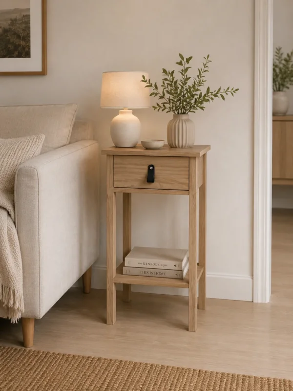 Tisch mit Schublade und Ablage - Holzoptik
