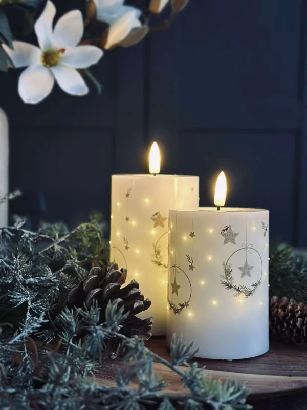 LED-Blockkerzen TWINKLE CHRISTMAS - Set mit 2 Stk.