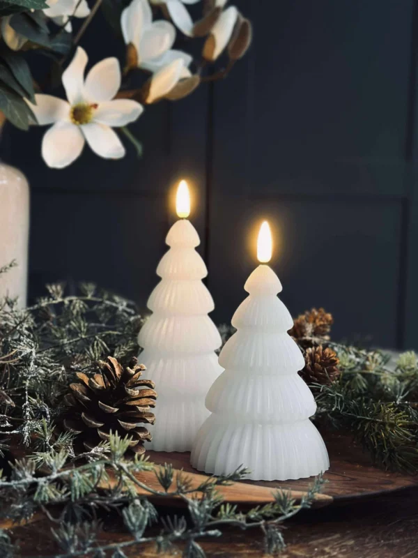 Weihnachtsbaum mit LED-Licht - Set mit 2 Stk. Weiß
