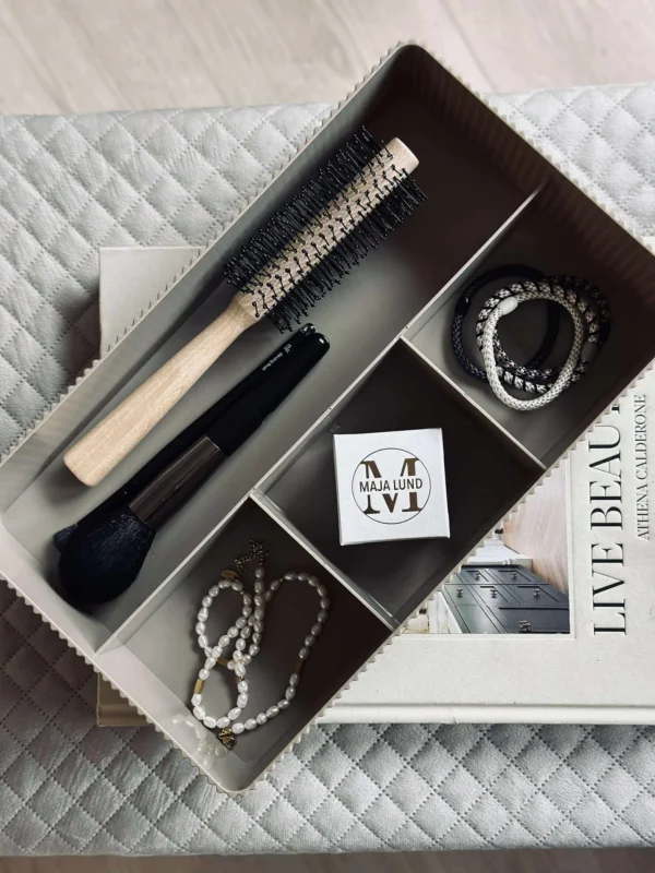 Make-up-Organizer mit Facheinteilung - Taupe