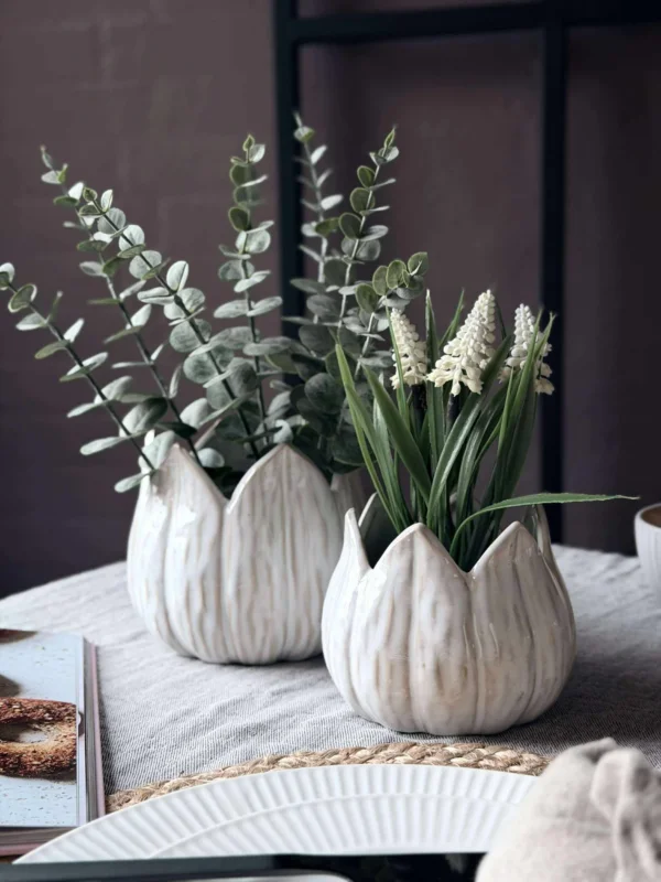 Kräutertöpfe TULIP white - Verschiedene Größen
