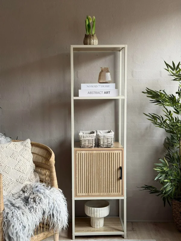 Regal mit Ablagen und Schrank - Offwhite