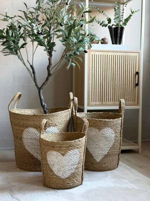 Korbset mit Herz - 3-teiliges Set