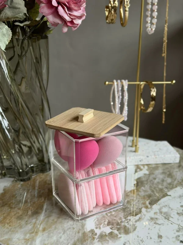 Make-up-Organizer mit Schwämmen - 2 Lagen