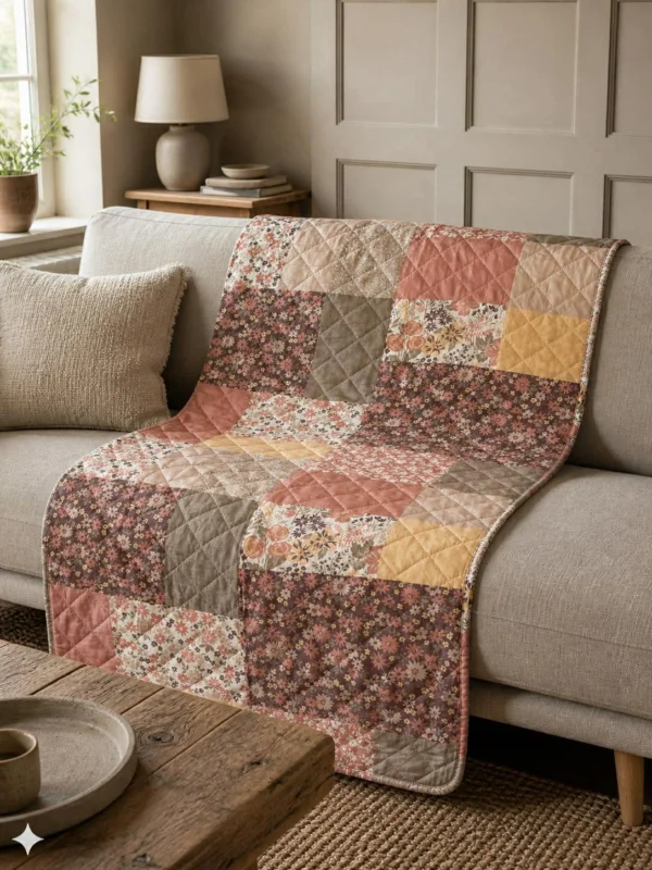 Picknickdecke - Braun Patchwork