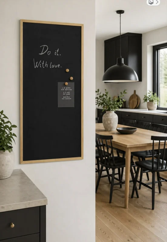 Schöne magnetische Kreidetafel mit Holzrahmen