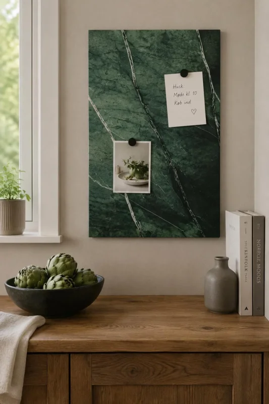 Magnetische Tafel 40x60 - Grüner Marmor-Look