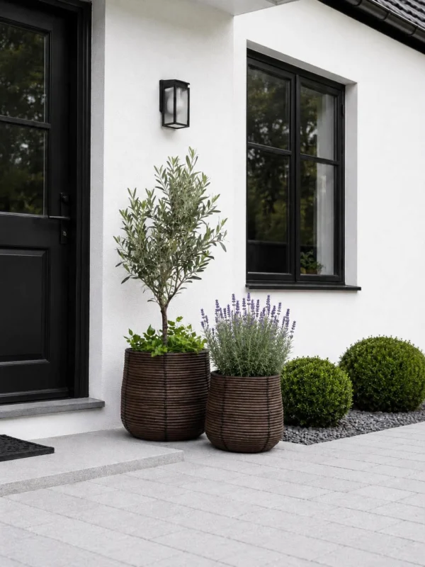 Pflanzenkörbe RATTAN – Set mit 2 Größen