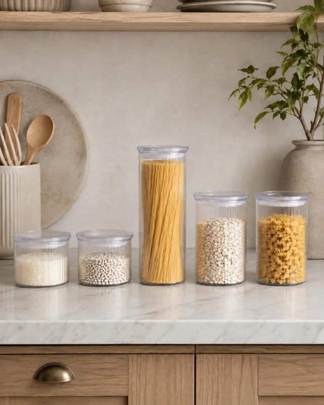 Vorratsgläser mit Rillen - Set mit 5 Stk