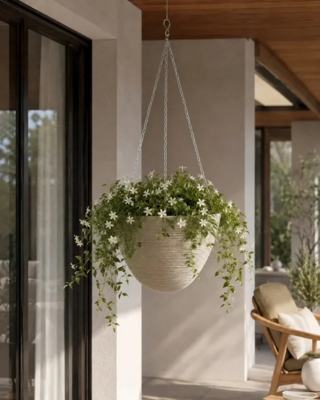 Hängeblumentopf aus recyceltem Kunststoff