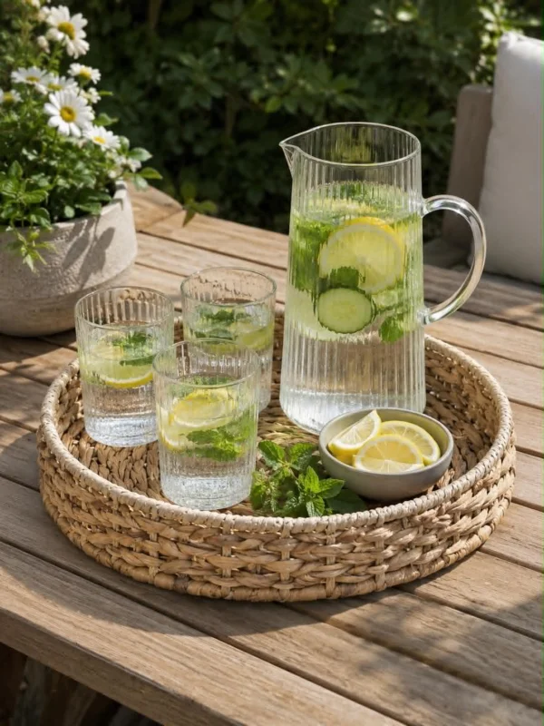 Tablett aus Wasserhyazinthe - Ø 30 cm