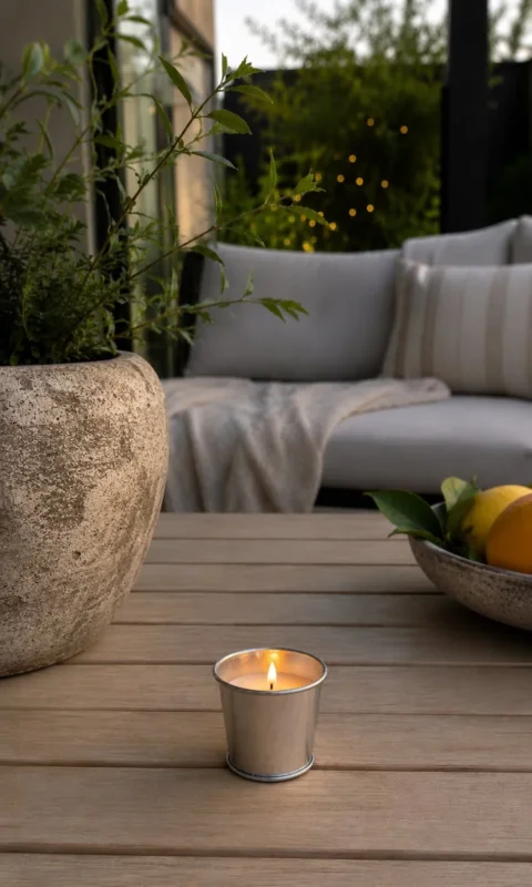 Citronella MINI im Zinn-Teelichthalter