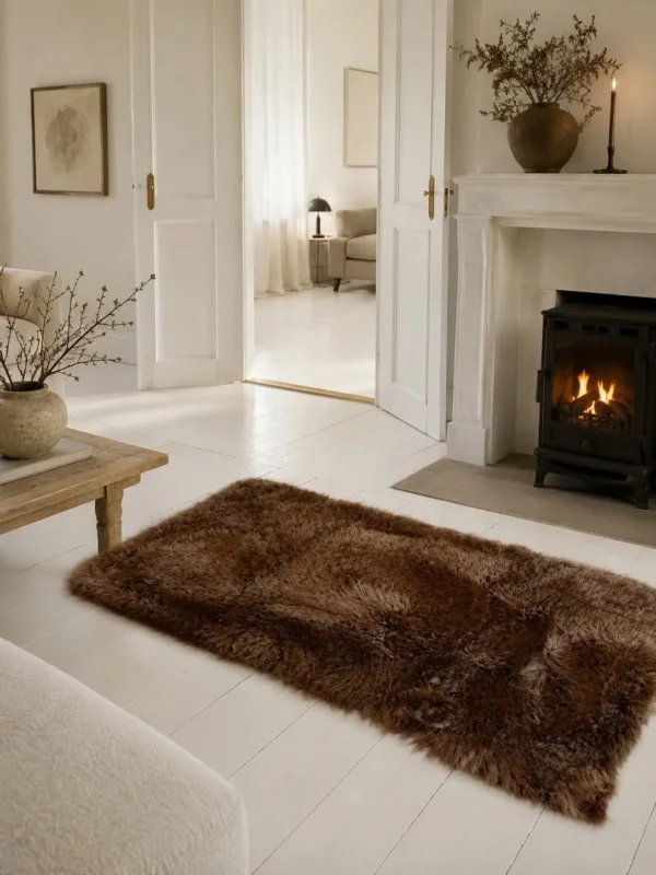 Teppich aus Lammfell 70x140 - Brown