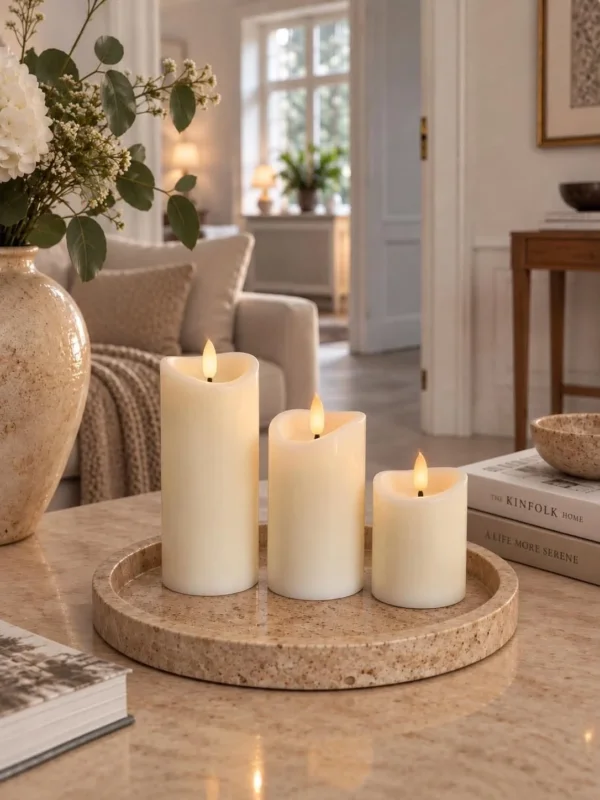 LED-Blockkerzen mit 3 Blockkerzen
