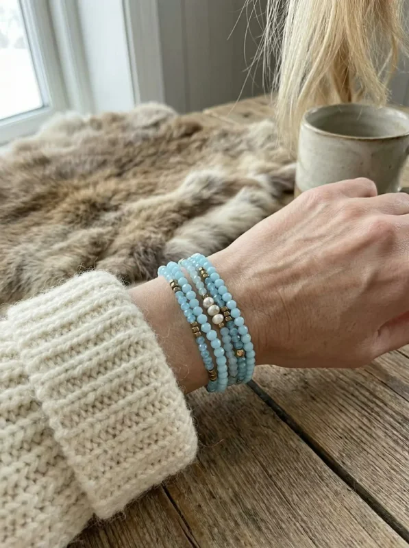 Armband MICHELLE Soft Blue / Mix - 5 Stk