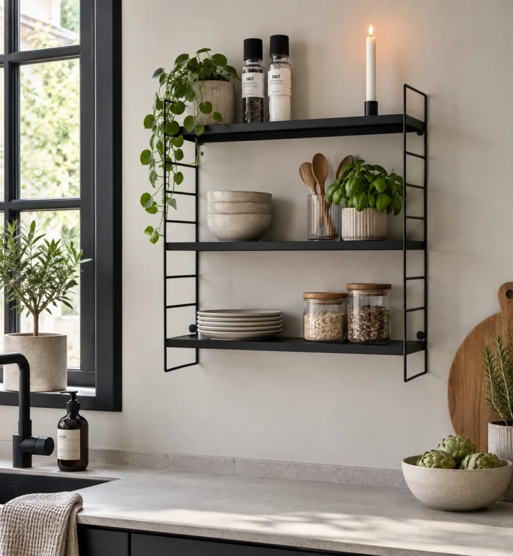 Regal KITCHEN - schwarzes Metall