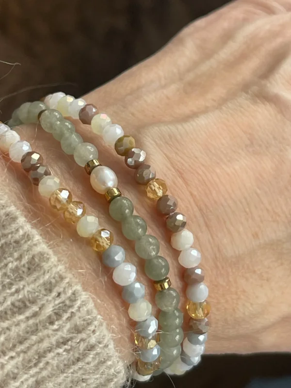 Armband Leah Jade Grün – Set mit 3 Stk