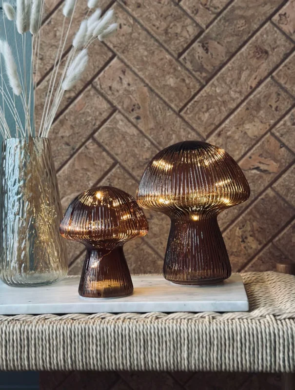 Mushroom mit Rillen 20cm - Braun