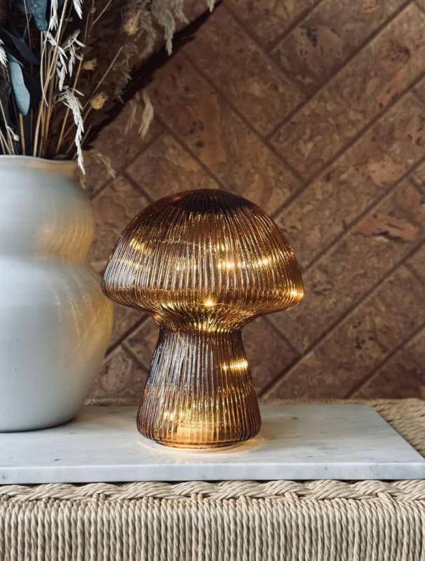 Mushroom mit Rillen 20cm - Golden