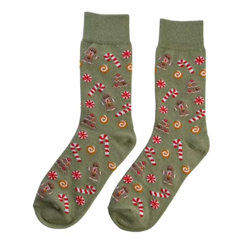 Socken Weihnachtsmotiv Grün - 37-41