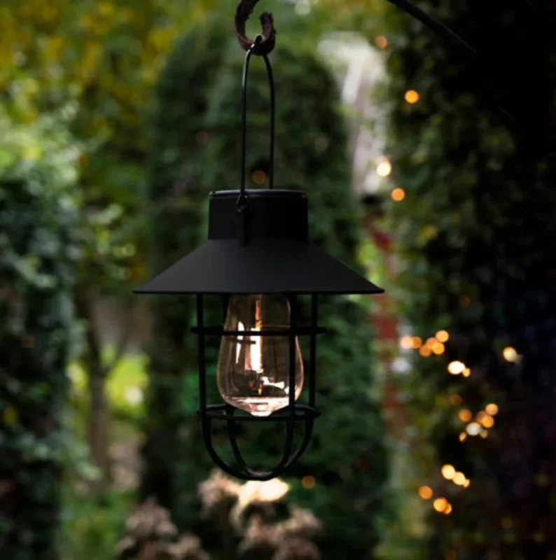 Solarlampe mit Aufhängung - Schwarz