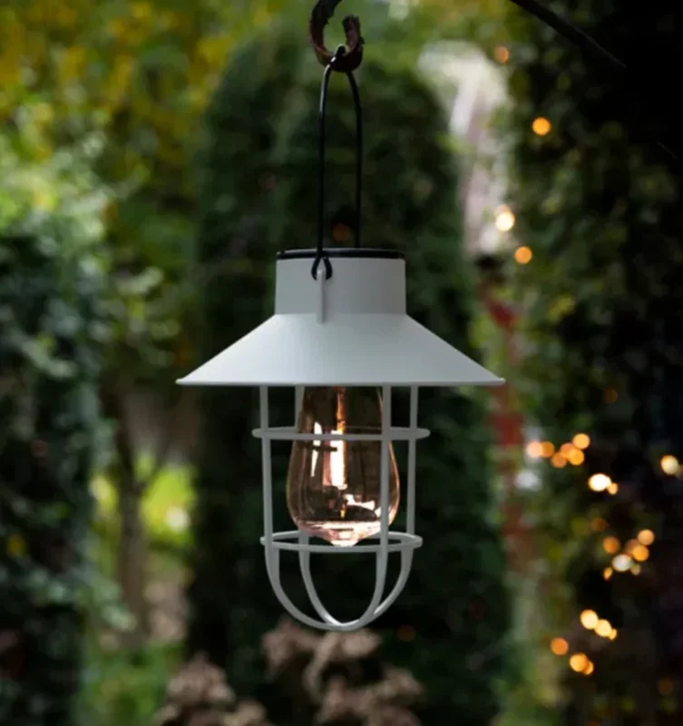 Solarlampe mit Aufhängung - Weiß