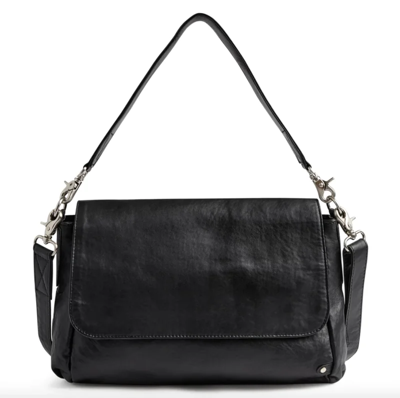 Schultertasche Mally - Black leather
