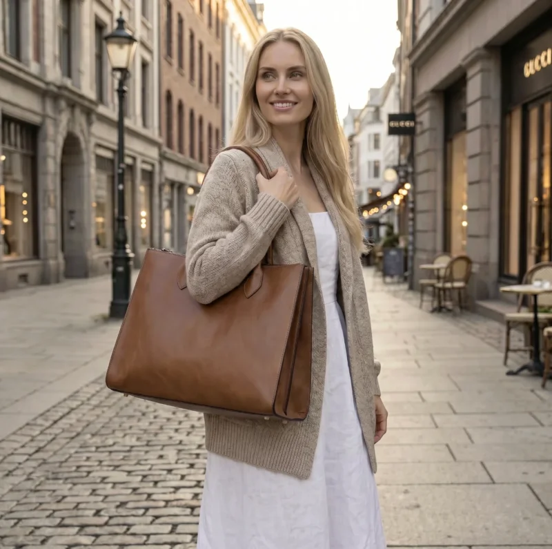 Schultertasche Ora Big - Cognac