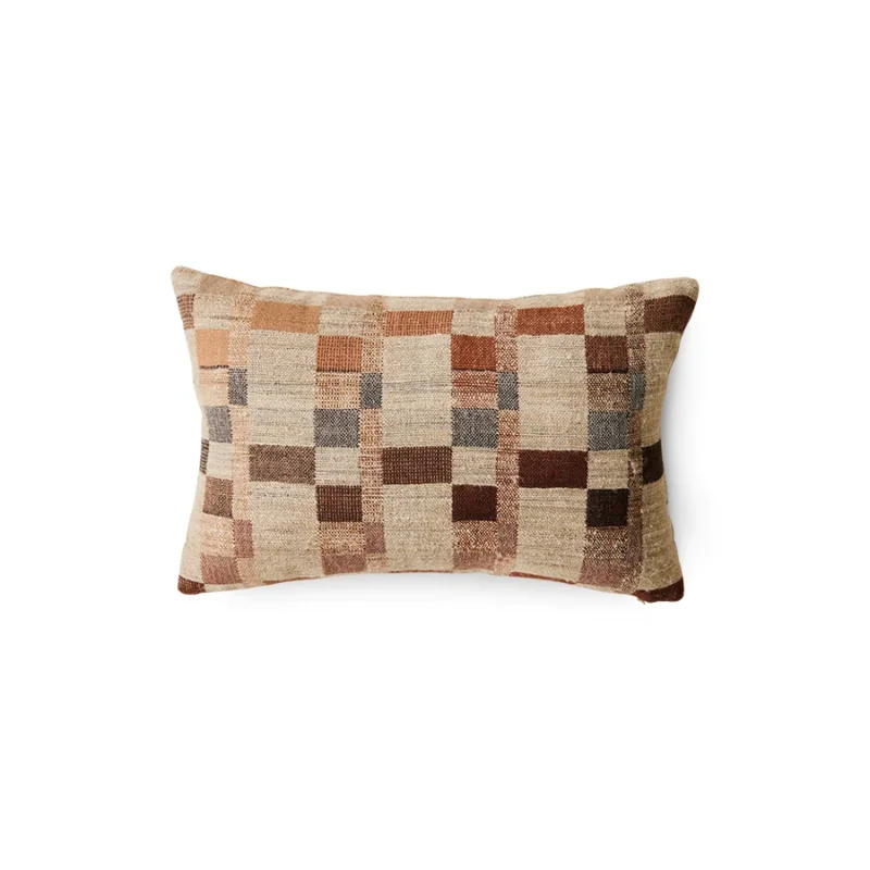 HKliving Rural Silk Cushion – Wolle & Seide, 25x40 cm