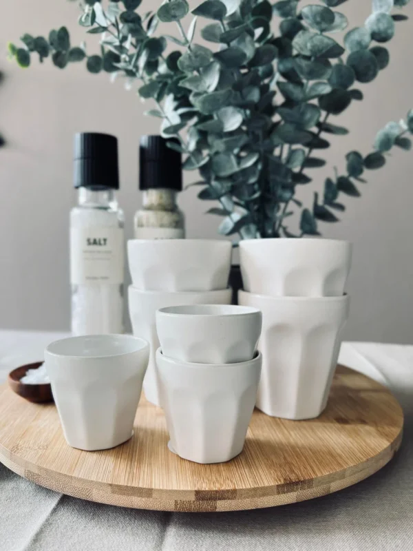 Cafe´ krus 90 ml - Hvid porcelæn 4 stk espresso - VIAMAJA.DK
