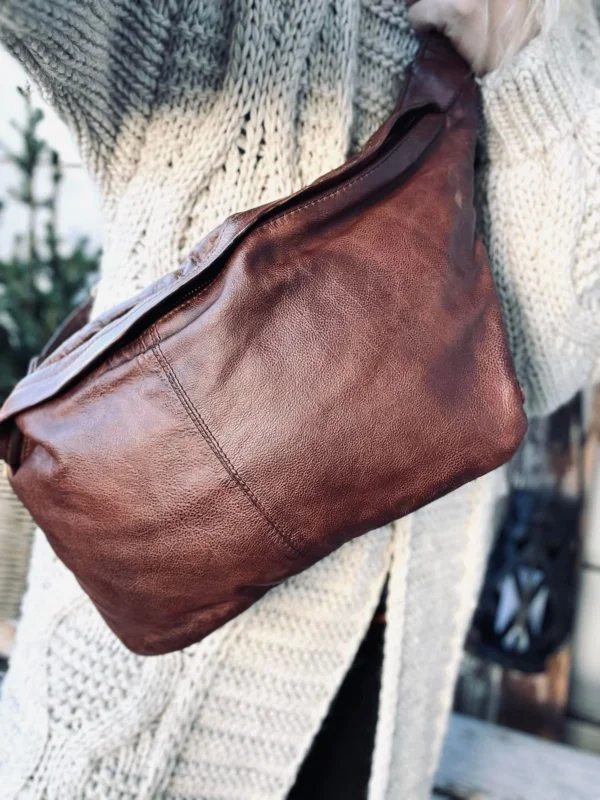 Cool Buffy XL Bumbag i smørblødt læder - Brandy - VIAMAJA.DK